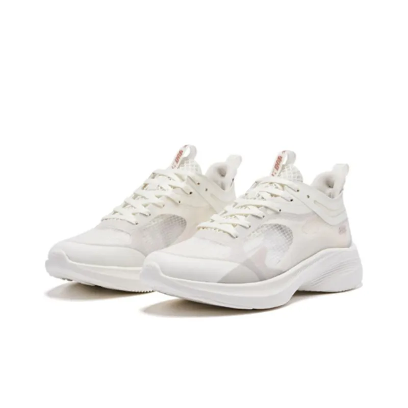 QIAODAN Light Speed 1.0 Slip Resistant, Abrasion Resistant, Breathable, Lightweight Low Top Running Shoes Women's Ivory-2