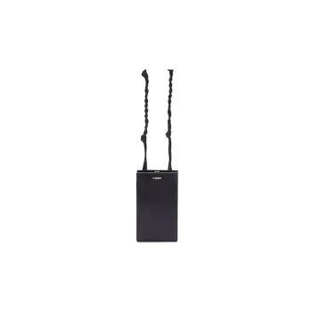 JIL SANDER Calfskin Cell Phone Pouch, Shoulder Bag, Crossbody Bag Women's Black