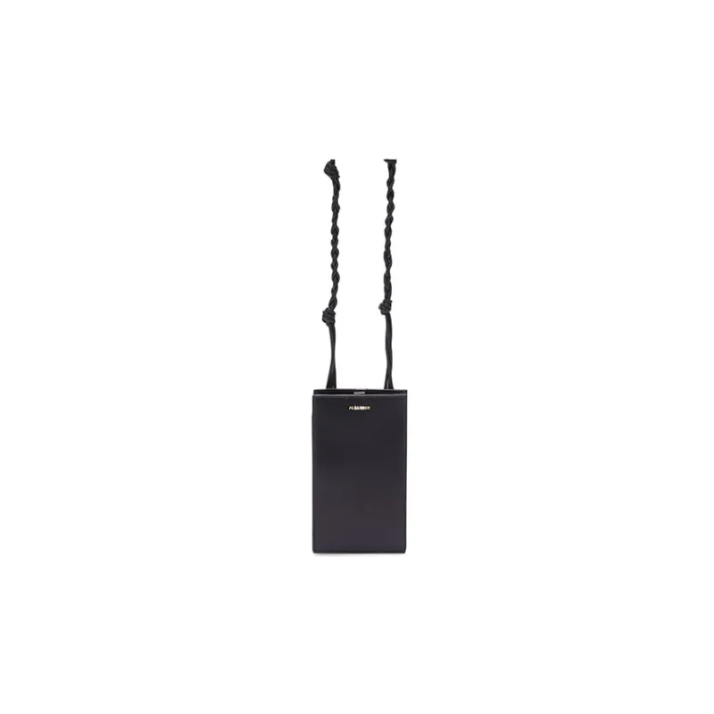 JIL SANDER Calfskin Cell Phone Pouch, Shoulder Bag, Crossbody Bag Women's Black-0