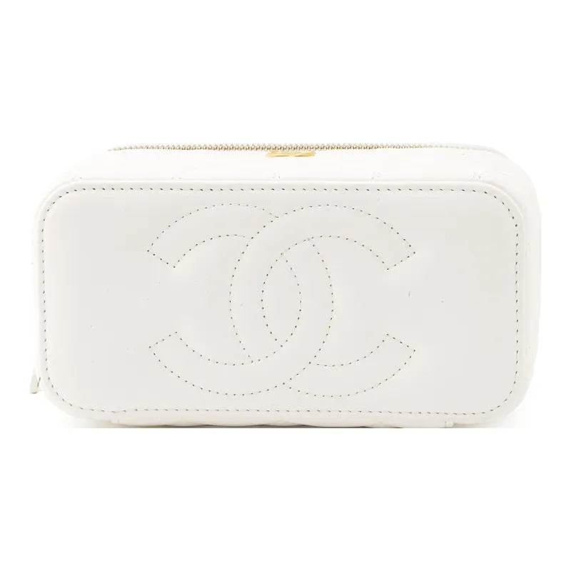 CHANEL Sheepskin Box Bag, Shoulder Bag, Crossbody Bag Regular Women's White-3