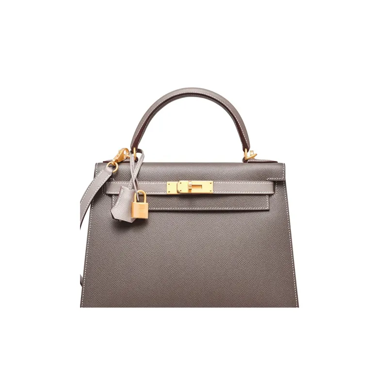 HERMES Kelly Epsom Leather Kelly Bag, One Shoulder Handbag Regular Women's 8F Gris Etain Tin Gray-5
