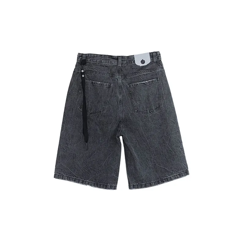 ROARINGWILD ARCH Denim Shorts Unisex Charcoal Gray-1