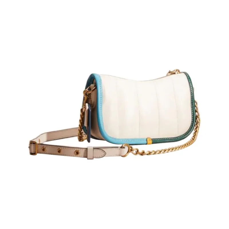 COACH Swinger Leather Shoulder Bag, Handbag, Shoulder Bag Small Size Women's Chalk White-1