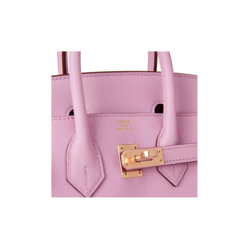 HERMES Birkin Swift Leather Birkin Bag Handbags Women's X9 Mauve Sylvestre Silk Gourd Purple-5