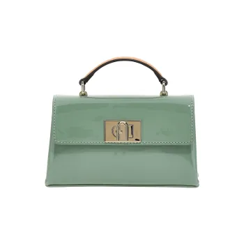 Furla 1927 Collection Patent Leather Shoulder Bag Crossbody Bag Handbag Mini Women's Green