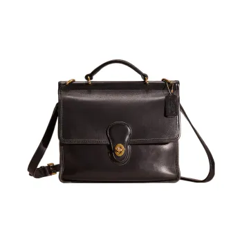 COACH Willis Leather Small Square Bag, Crossbody Bag, Shoulder Bag Large Size Women's Black