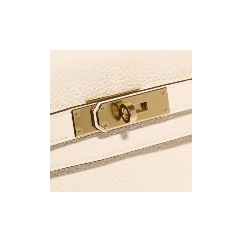HERMES Kelly Togo Calfskin Kelly Bag Handbag Regular Women's Cream White-5