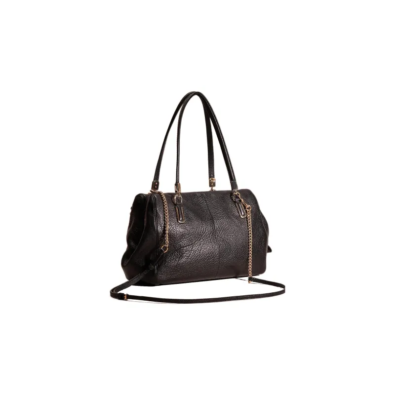 COACH Madison Leather Shoulder Bag Large Size Women's Black-1