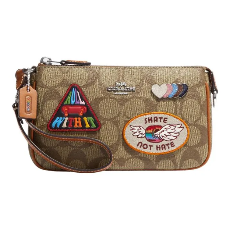 COACH Nolita Leather Mahjong Shoulder Bag Clutch Small Size Women's Brown-0