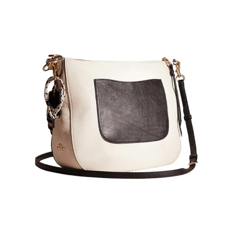 COACH Hobo Leather Hobo Bag Handbag Shoulder Bag Crossbody Bag Large Size Women's Chalk White-1