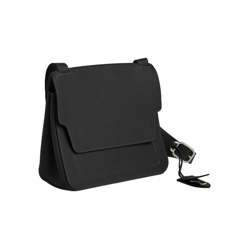 HERMES MaliSelle Togo Calfskin Courier Bag Shoulder Bag Crossbody Bag Men's 89 Noir Black-1
