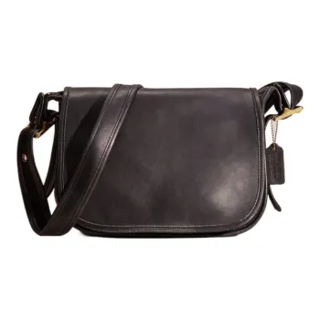 COACH Legacy Glove Tanning Handbag, Saddle Bag, Portable Crossbody Bag, Shoulder Bag Large Size Women's Black