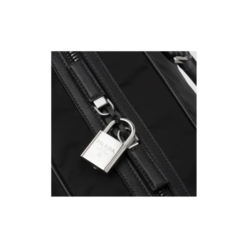 PRADA Re Nylon Fabric With Leather Handbag, Shoulder Bag, Crossbody Bag, Travel Bag Men's-4