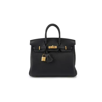 HERMES Birkin Togo Calfskin Birkin Bag Handbag Regular Women's Noir Black