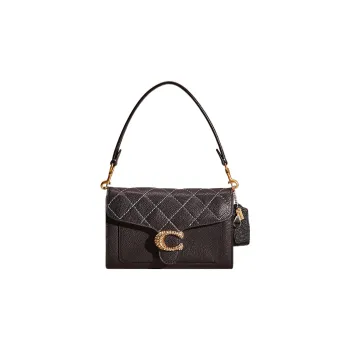 COACH Tabby Leather Shoulder Bag Clutch Handbag Small Size Women's Black