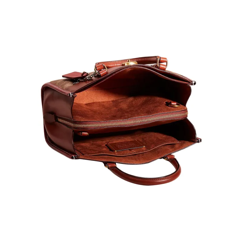COACH Brooke Coated Canvas With Leather Shoulder Bag Crossbody Bag Handbag Medium Size Women's Rusty-2