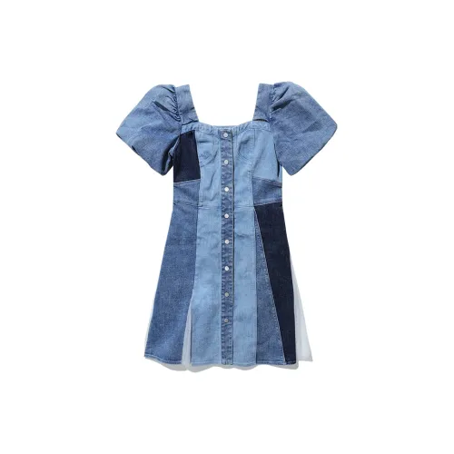 ABLE JEANS Short-Sleeved Dresses Women's Washed Light Indigo