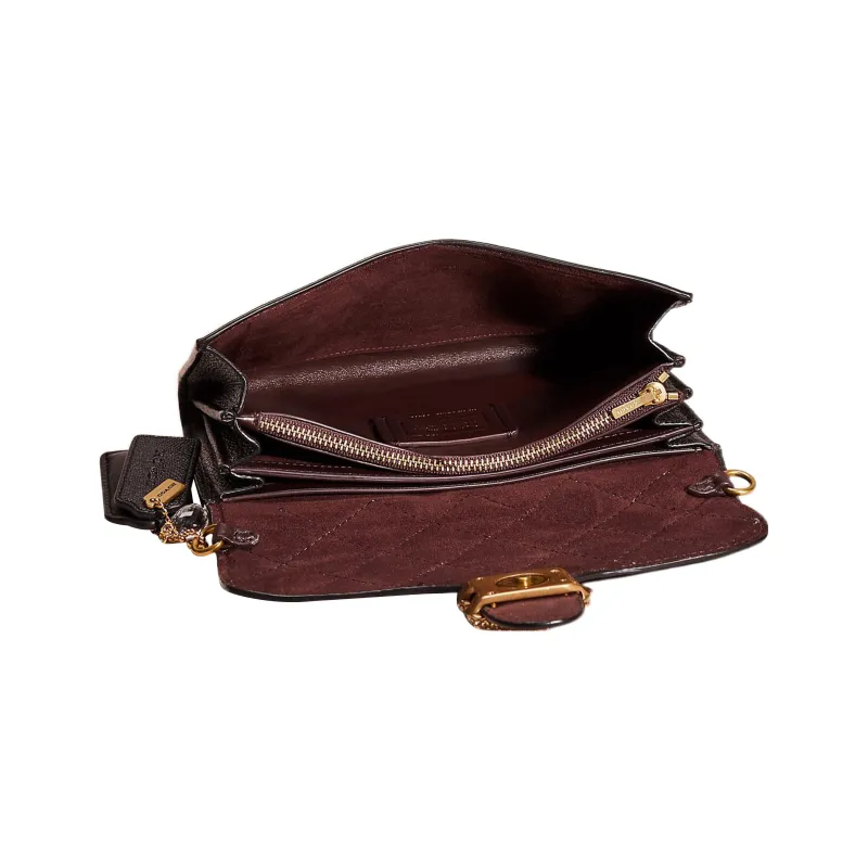 COACH Tabby Leather Shoulder Bag Clutch Handbag Small Size Women's Black-2