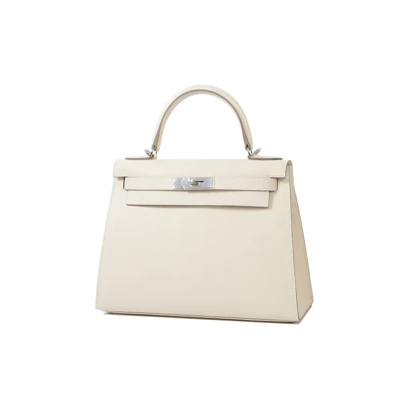 HERMES Kelly Epsom Leather Kelly Bag Handbag Regular Women's 10 Craie Milkshake White-1