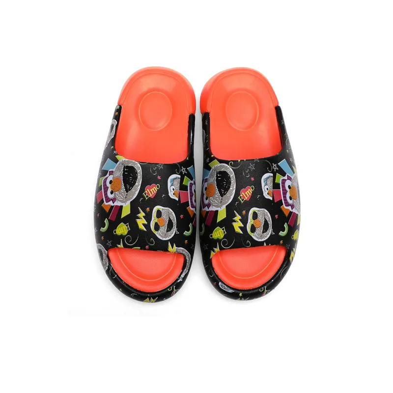 SESAME STREET EVA Cut Out Abrasion Resistant Slide Slippers Unisex Black-3
