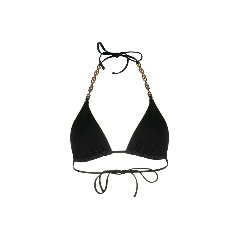 VERSACE Greca Chain Bikini Top 'Black'-1
