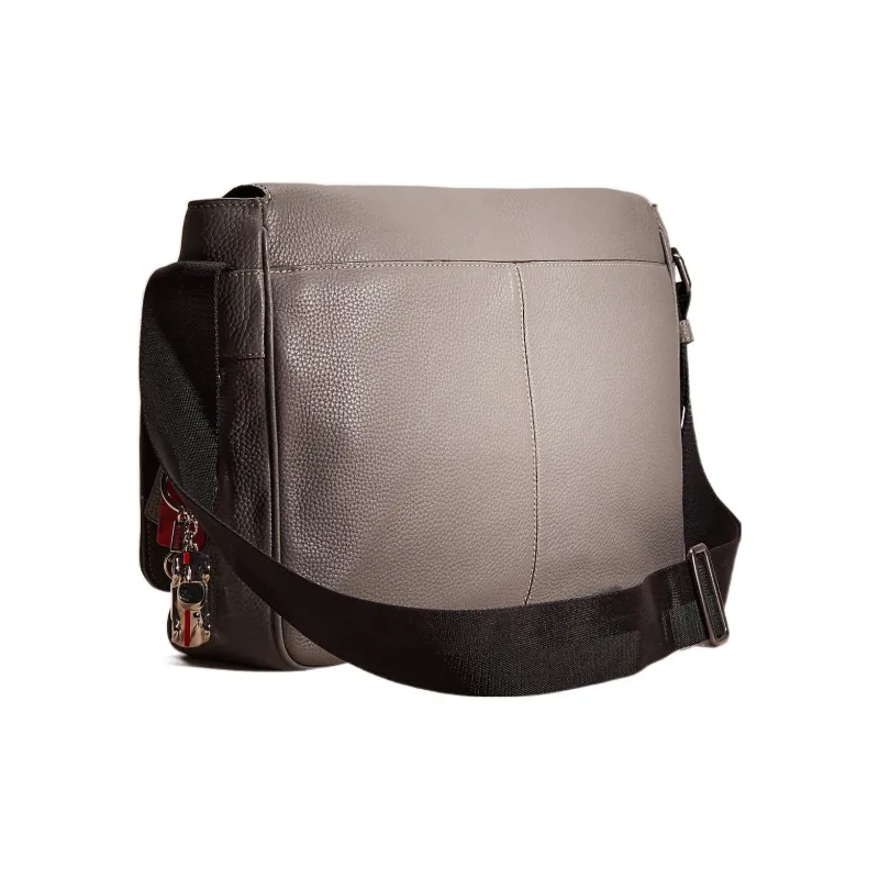 COACH Metropolitan Leather Messenger Bag Leather Shoulder Bag Crossbody Bag Large Size Women's Gray-1