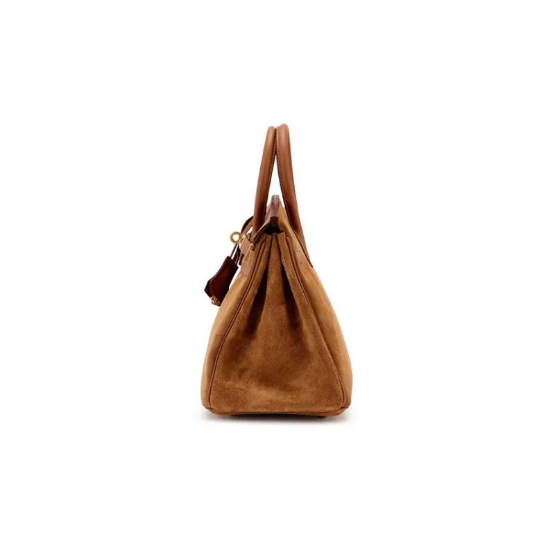 HERMES Birkin Swift With Antelope Skin Birkin Bag Handbag Regular Women's Suede/Gold-2