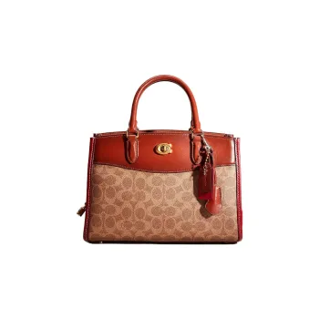 COACH Brooke Coated Canvas With Leather Shoulder Bag Crossbody Bag Handbag Medium Size Women's Rusty