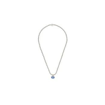 GUCCI 925 Sterling Silver Necklaces Women's Blue