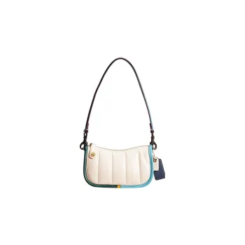 COACH Swinger Leather Shoulder Bag, Handbag, Shoulder Bag Small Size Women's Chalk White