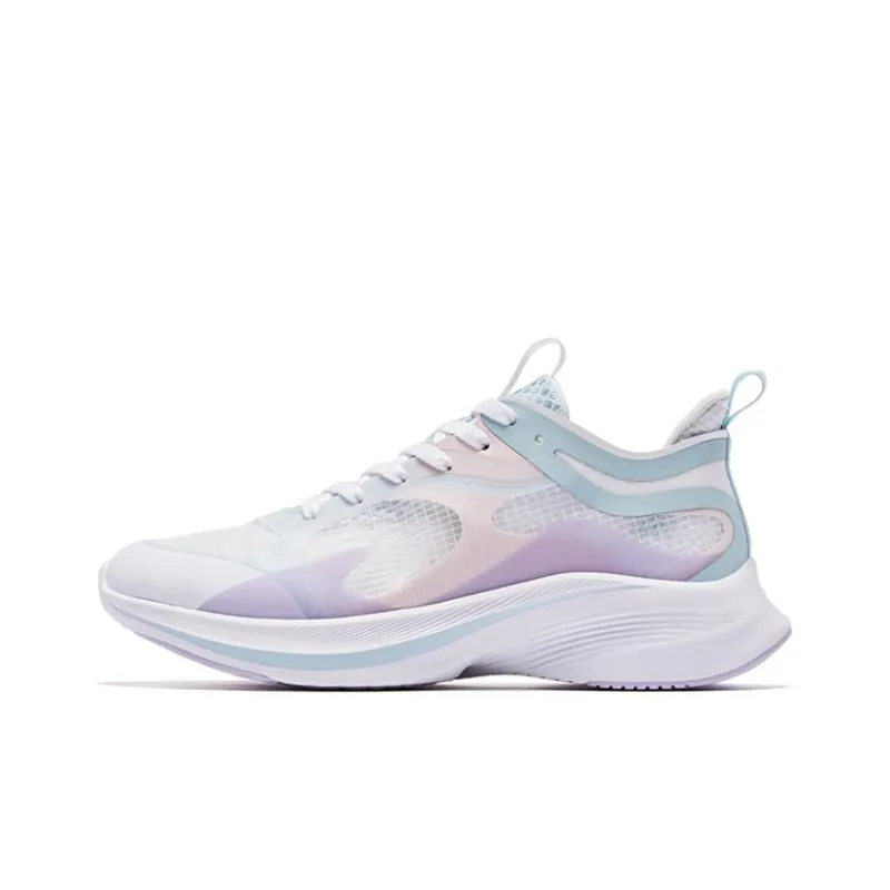 QIAODAN Light Speed 1.0 Shock Absorbers With Slip Resistant Features Low Top Running Shoes Women's White Blue-0