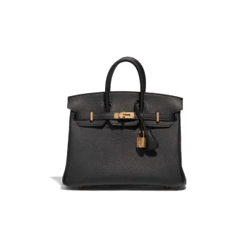HERMES Birkin Togo Calfskin Birkin Bag Handbags 25 Women's Noir Black