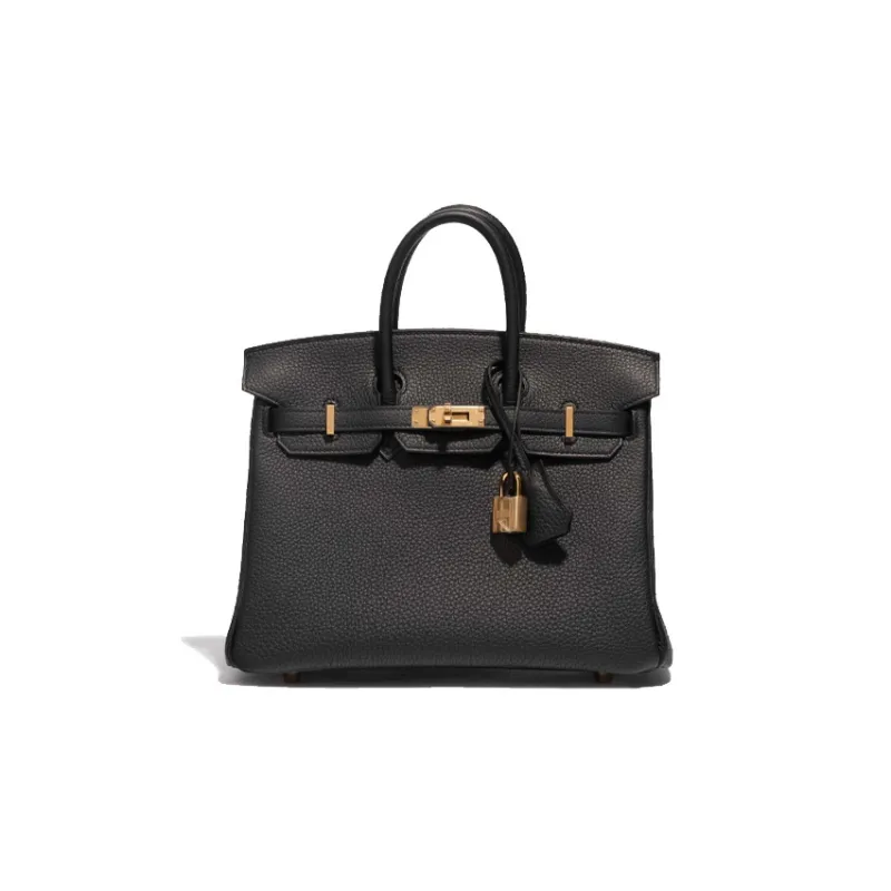 HERMES Birkin Togo Calfskin Birkin Bag Handbag 25 Women's Noir Black-0