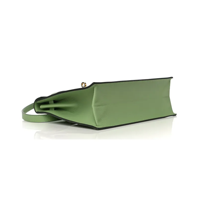 HERMES Cow Leather One Shoulder Crossbody Clutches Regular Women's Avocado Green-2