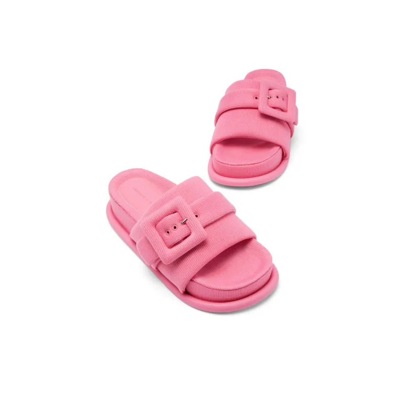 CHARLES&KEITH Slide Slippers Women's Black/Multi Composite Color/Pink-2