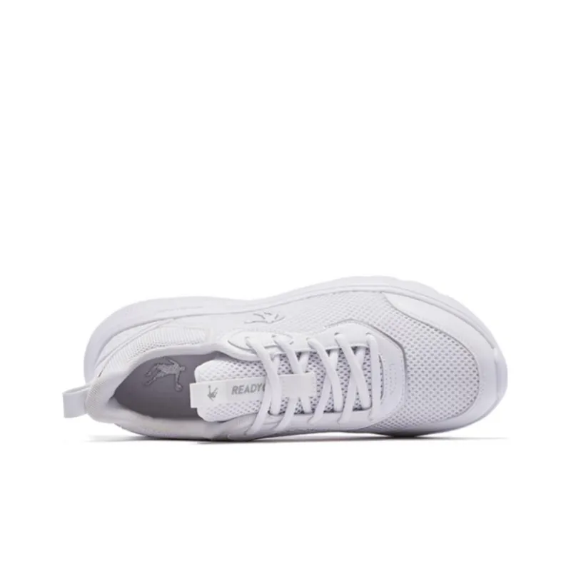 QIAODAN Anti Slip And Wear Resistant Breathable Low Top Running Shoes Men's White-3