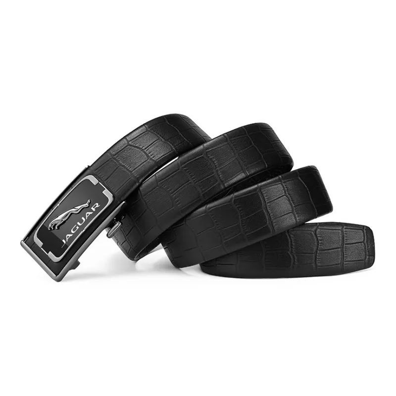 JAGUAR Top Grain Cow Leather Leather Belts Men's Black Width  3.5cm-1