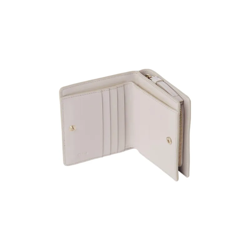Chloe Bright Calfskin Wallet Trumpets Women's Gray-2