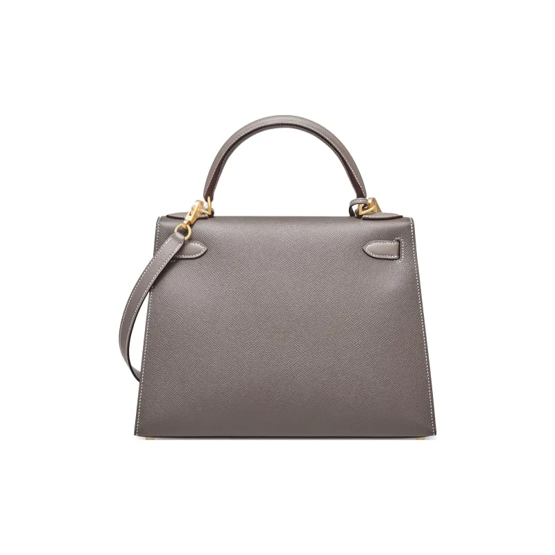 HERMES Kelly Epsom Leather Kelly Bag, One Shoulder Handbag Regular Women's 8F Gris Etain Tin Gray-2