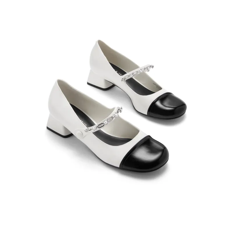 CHARLES&KEITH Small Ck Chunky Heel Mary Jane Shoes 3.6cm Women's-2