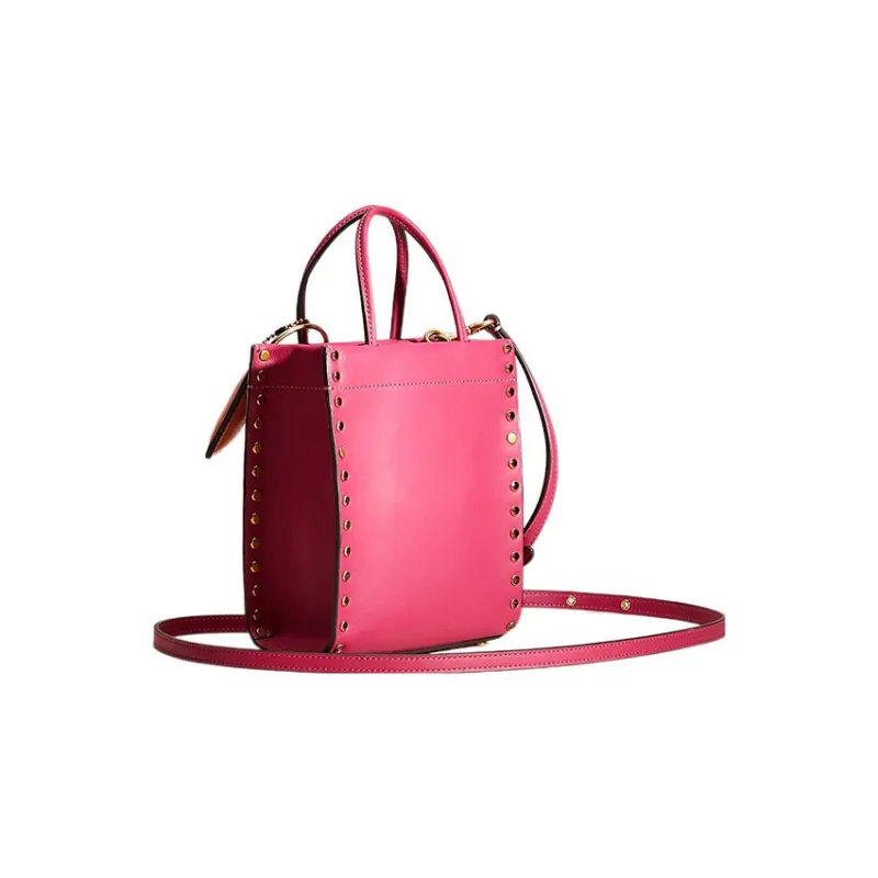 COACH Cashin Leather Tote Bag Shopping Bag Shoulder Bag Crossbody Bag Handbag Mini Women's Pink-1