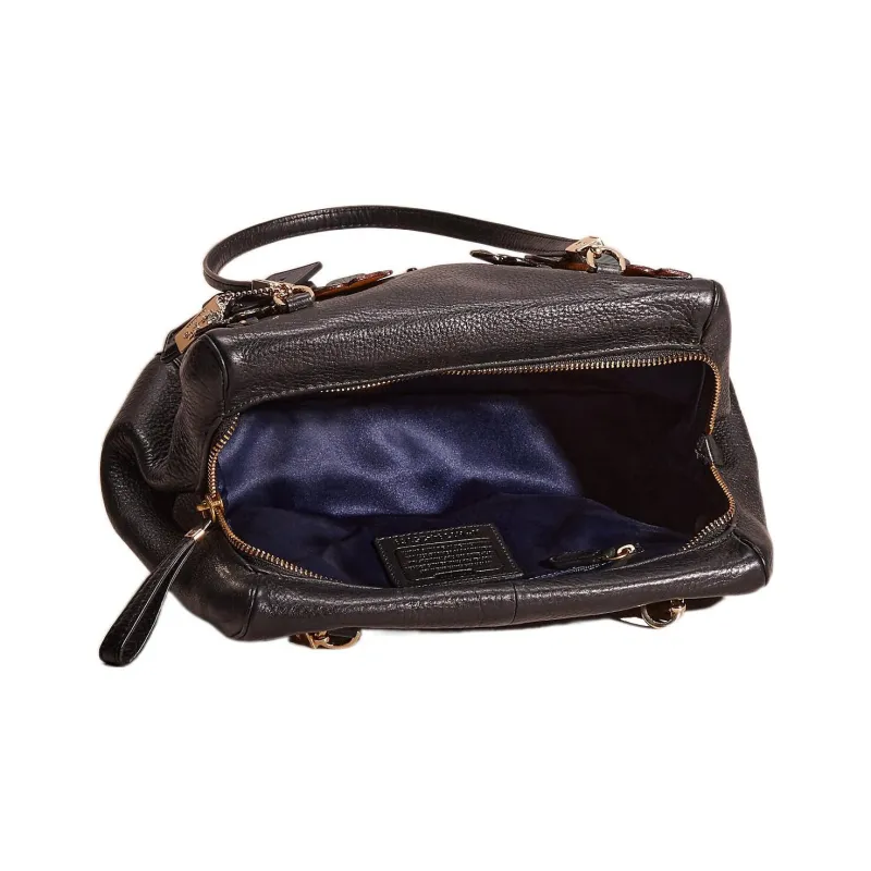 COACH Madison Leather Shoulder Bag Large Size Women's Black-2