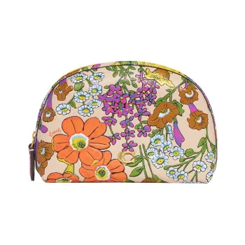 COACH Julienne Polished Pebbled Leather Clutch Makeup Bag Small Size Women's Multicolor