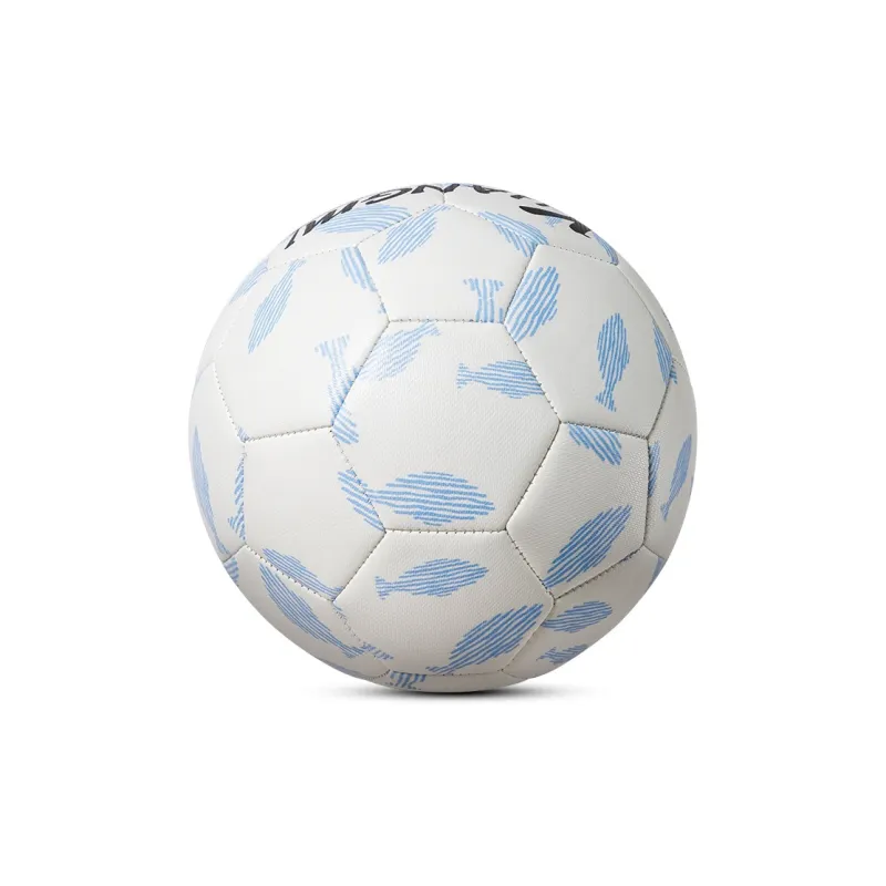 Kuangmi Size 5 Ball Soccer PVC Hand Stitched Soccer Ball Unisex White Blue-5