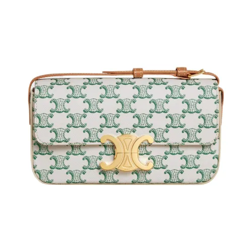 CELINE Triomphe Canvas With Leather Shoulder Bag, Crossbody Bag Women's