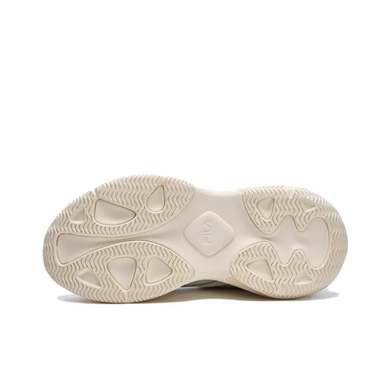 FILA FUSION Ray 2 Cushioning Anti Slip And Wear Resistant Lightweight Rebound Low Top Casual Shoes Women's White Umber-4