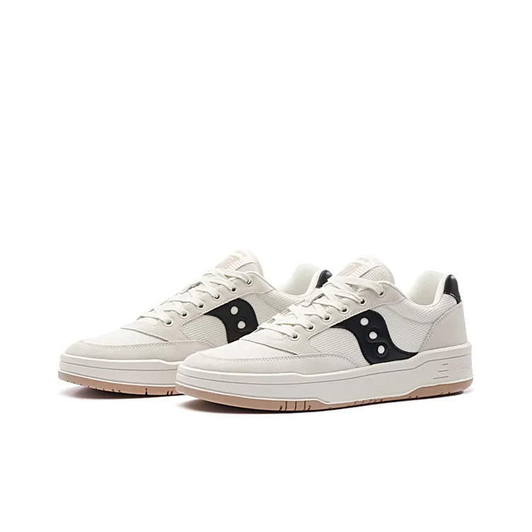 Saucony CROSS JZ Cushioned Slip Resistant Breathable Height Increasing Low Top Casual Shoes Unisex White Black-2
