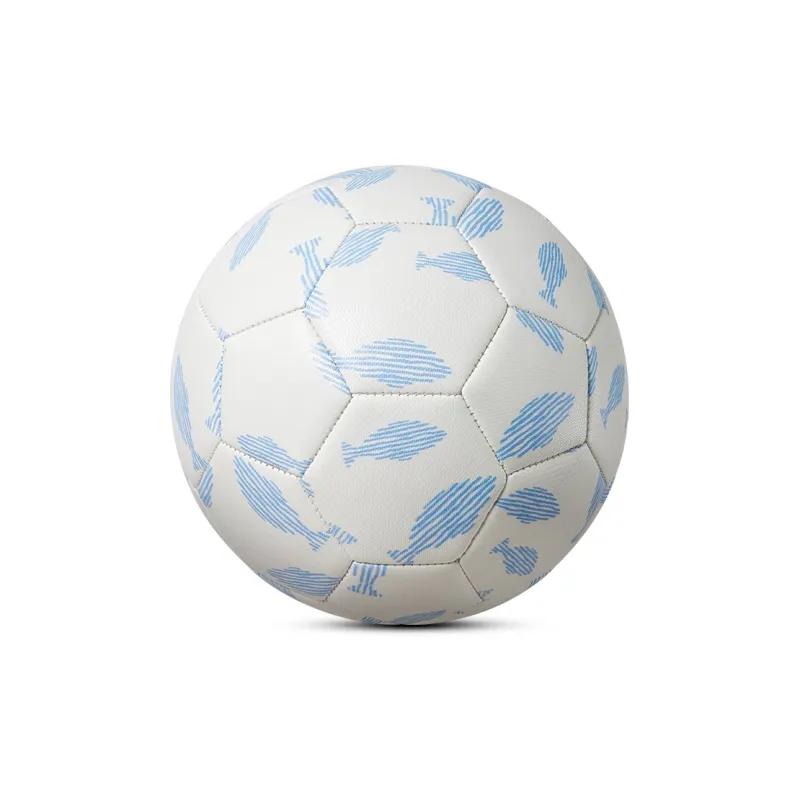Kuangmi Size 5 Ball Soccer PVC Hand Stitched Soccer Ball Unisex White Blue-3