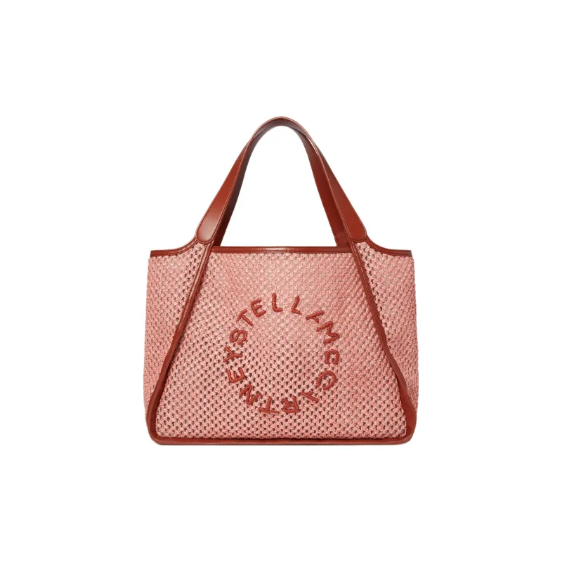 Stella McCartney Logo Embroidered Raffia Tote Bag-0