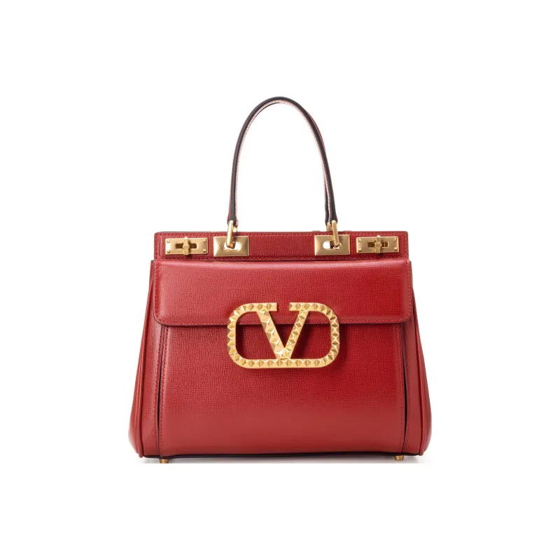 Valentino Calfskin Handbag Medium Size Women's Red-1